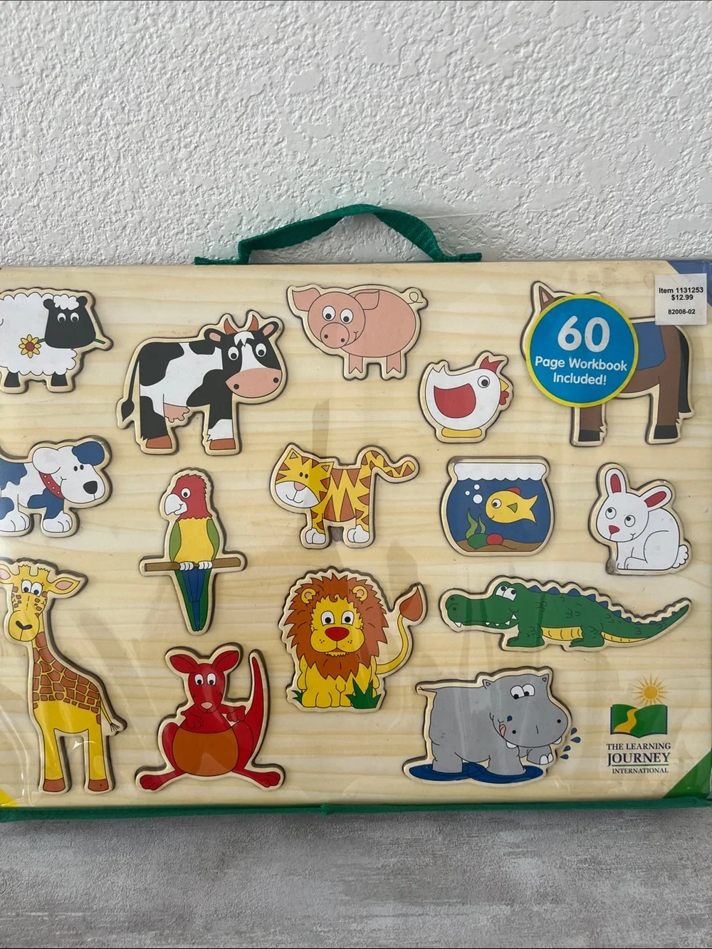 Wooden Number & Animal Puzzle Board